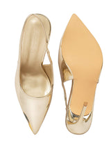 Gold Patent Leather Pointed Toe Stiletto Pumps (TC-H1223-GLD)