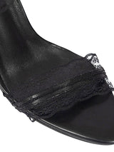 Black Synthetic Leather Stylish Touchy Wrap Around Spiral Strap Stiletto Heel Sandals (TC-H4906-BLK)