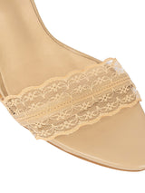 Nude Synthetic Leather Stylish Touchy Wrap Around Spiral Strap Stiletto Heel Sandals (TC-H4906-NUD)