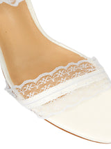 White Synthetic Leather Stylish Touchy Wrap Around Spiral Strap Stiletto Heel Sandals (TC-H4906-WHT)