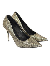 Gold Synthetic Leather Stylish Pointed Toe Stiletto Pumps (TC-H6481-GLD)