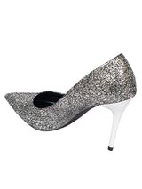 Silver Synthetic Leather Stylish Pointed Toe Stiletto Pumps (TC-H6481-SIL)