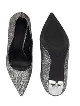 Silver Synthetic Leather Stylish Pointed Toe Stiletto Pumps (TC-H6481-SIL)