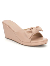 Nude PU Stylish Slip-On Wedges (TC-L05-NUD)