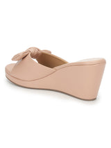 Nude PU Stylish Slip-On Wedges (TC-L05-NUD)