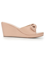 Nude PU Stylish Slip-On Wedges (TC-L05-NUD)