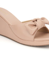 Nude PU Stylish Slip-On Wedges (TC-L05-NUD)