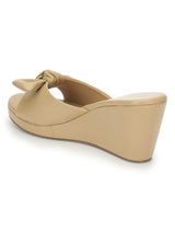 Taupe PU Stylish Slip-On Wedges (TC-L05-TAUP)