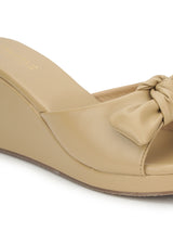 Taupe PU Stylish Slip-On Wedges (TC-L05-TAUP)