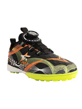 Black Orange Synthetic Leather Rotating Button Closure Football Sneakers For Kids-Unisex (TC-L9717-BLKORA)