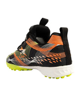 Black Orange Synthetic Leather Rotating Button Closure Football Sneakers For Kids-Unisex (TC-L9717-BLKORA)