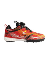 Red Synthetic Leather Rotating Button Closure Football Sneakers For Kids-Unisex (TC-L9717-RED)