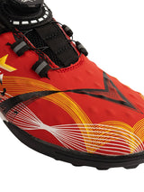 Red Synthetic Leather Rotating Button Closure Football Sneakers For Kids-Unisex (TC-L9717-RED)