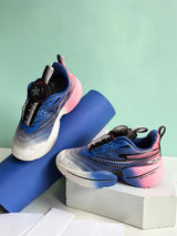 Blue Mesh Rotating Button Closure Sneakers For Kids-Unisex (TC-L9768-BLU)