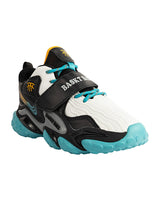 Black Green Synthetic Leather Lace-Up Closure Basketball Sneakers For Kids-Unisex (TC-L9813-BLKGRN)