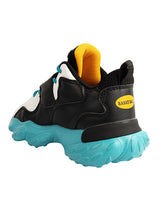 Black Green Synthetic Leather Lace-Up Closure Basketball Sneakers For Kids-Unisex (TC-L9813-BLKGRN)