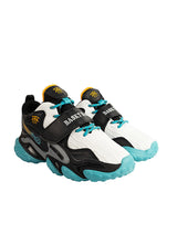 Black Green Synthetic Leather Lace-Up Closure Basketball Sneakers For Kids-Unisex (TC-L9813-BLKGRN)