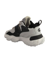 Black Grey Synthetic Leather Lace-Up Closure Basketball Sneakers For Kids-Unisex (TC-L9813-BLKGRY)