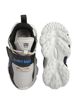Black Grey Synthetic Leather Lace-Up Closure Basketball Sneakers For Kids-Unisex (TC-L9813-BLKGRY)