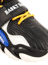 Black White Synthetic Leather Lace-Up Closure Basketball Sneakers For Kids-Unisex (TC-L9813-BLKWHT)
