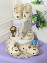 Cream Stylish Slip-On Clogs For Kids-Unisex (TC-LCLOG1-CRM)