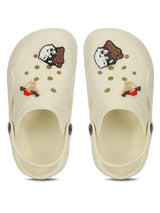 Cream Stylish Slip-On Clogs For Kids-Unisex (TC-LCLOG1-CRM)