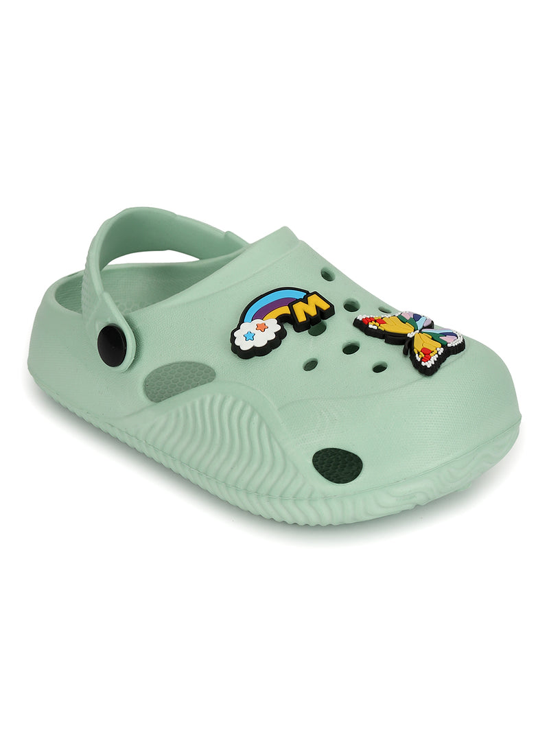 Green Stylish Slip-On Clogs For Kids-Unisex (TC-LCLOG1-GRN)
