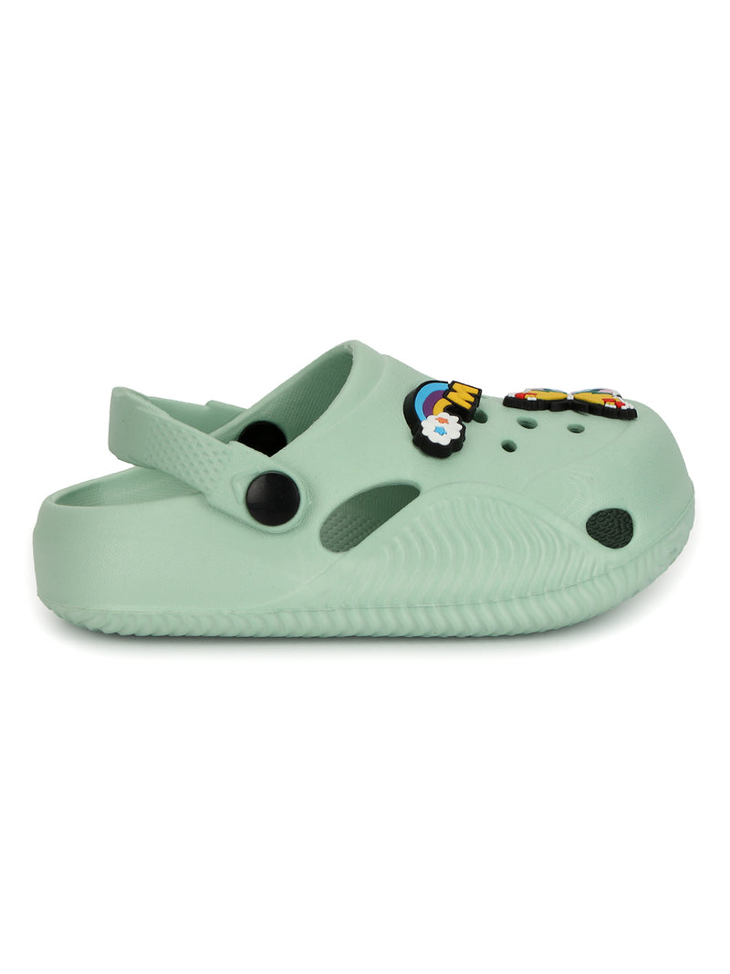Green Stylish Slip-On Clogs For Kids-Unisex (TC-LCLOG1-GRN)