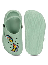 Green Stylish Slip-On Clogs For Kids-Unisex (TC-LCLOG1-GRN)