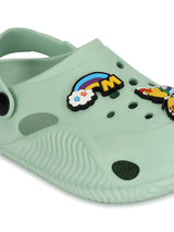 Green Stylish Slip-On Clogs For Kids-Unisex (TC-LCLOG1-GRN)
