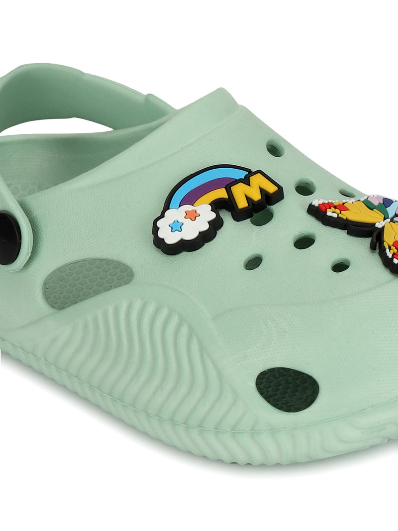 Green Stylish Slip-On Clogs For Kids-Unisex (TC-LCLOG1-GRN)