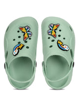 Green Stylish Slip-On Clogs For Kids-Unisex (TC-LCLOG1-GRN)