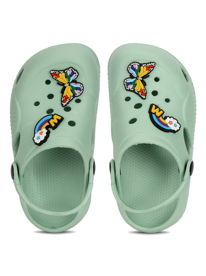 Green Stylish Slip-On Clogs For Kids-Unisex (TC-LCLOG1-GRN)