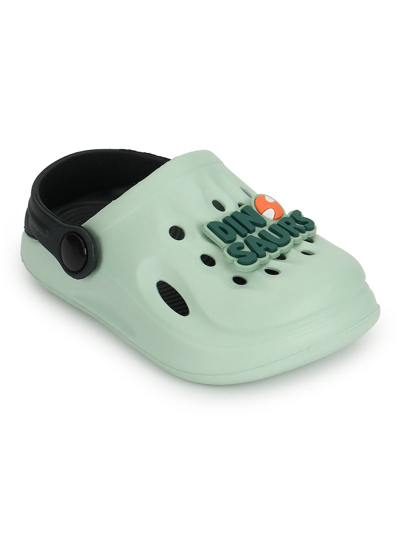 Green Blue Stylish Slip-On Clogs For Kids-Unisex (TC-LCLOG2-GRNBLU)