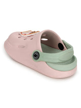 Pink Green Stylish Slip-On Clogs For Kids-Unisex (TC-LCLOG2-PNKGRN)