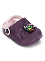 Purple Pink Stylish Slip-On Clogs For Kids-Unisex (TC-LCLOG2-PURPNK)
