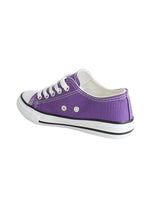 Purple Canvas Top Design And Durable Sole Lace-Up Sneakers For Kids-Unisex (TC-LKCAN3-PUR)
