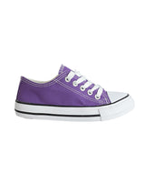 Purple Canvas Top Design And Durable Sole Lace-Up Sneakers For Kids-Unisex (TC-LKCAN3-PUR)
