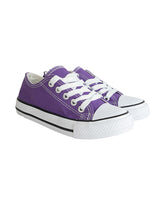 Purple Canvas Top Design And Durable Sole Lace-Up Sneakers For Kids-Unisex (TC-LKCAN3-PUR)