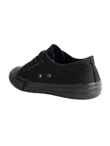 Black Canvas Top Design And Durable Sole Lace-Up Sneakers For Kids-Unisex (TC-LKCAN3-TOTBLK)