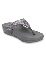 Grey PU Glitter Comfort Flats (TC-LLE-9162-GRY)