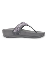 Grey PU Glitter Comfort Flats (TC-LLE-9162-GRY)