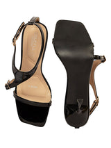 Black Patent Leather Stiletto Heel Sandals (TC-M4518-4-BLK)