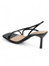 Black Patent Leather Stiletto Heel Sandals (TC-M4518-7-BLK)