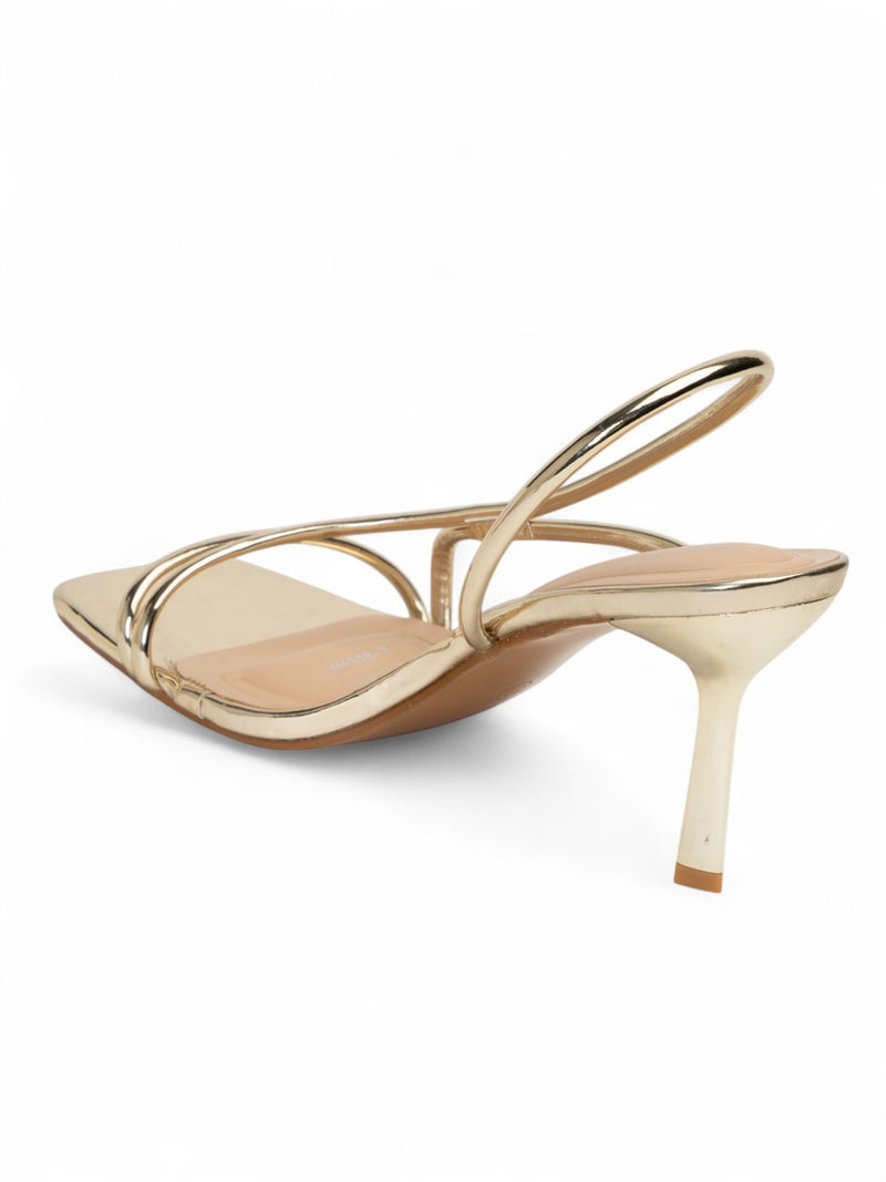 Light Gold Patent Leather Stiletto Heel Sandals (TC-M4518-7-LGLD)