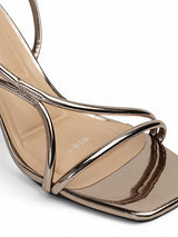 Pewter Patent Leather Stiletto Heel Sandals (TC-M4518-7-PEW)