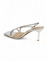 Silver Patent Leather Stiletto Heel Sandals (TC-M4518-7-SIL)
