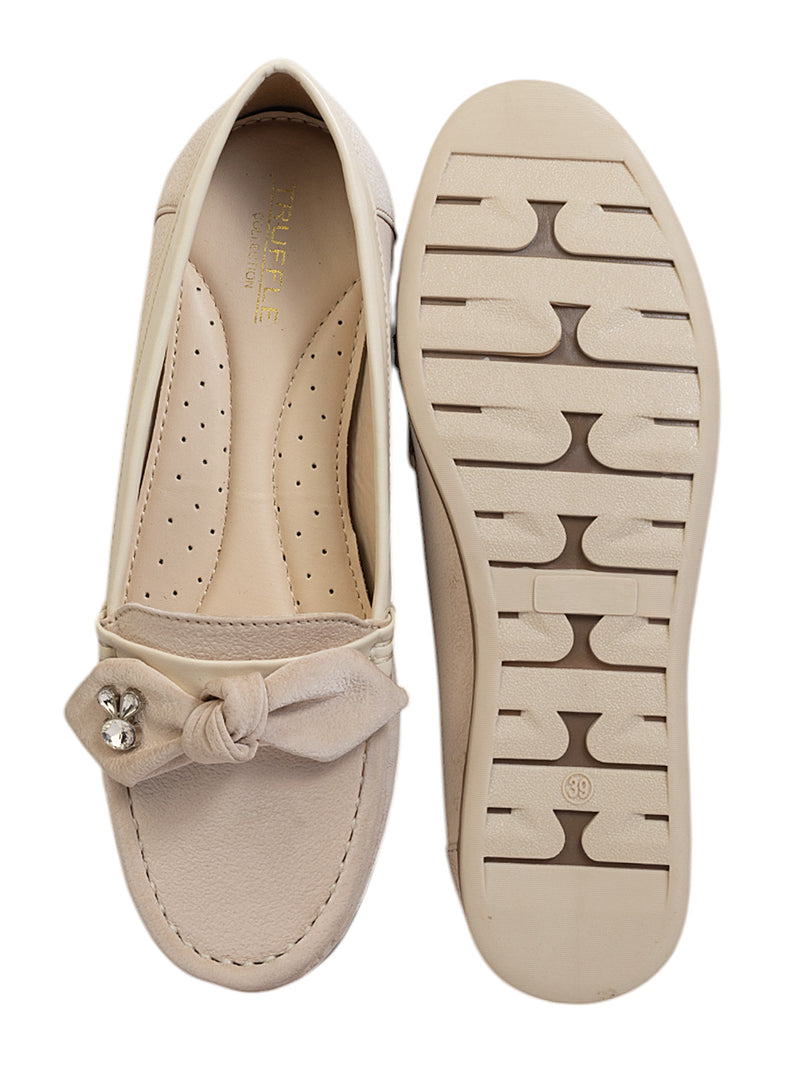 Beige Synthetic Leather Stylish Loafers (TC-MD-2403-BEIG)