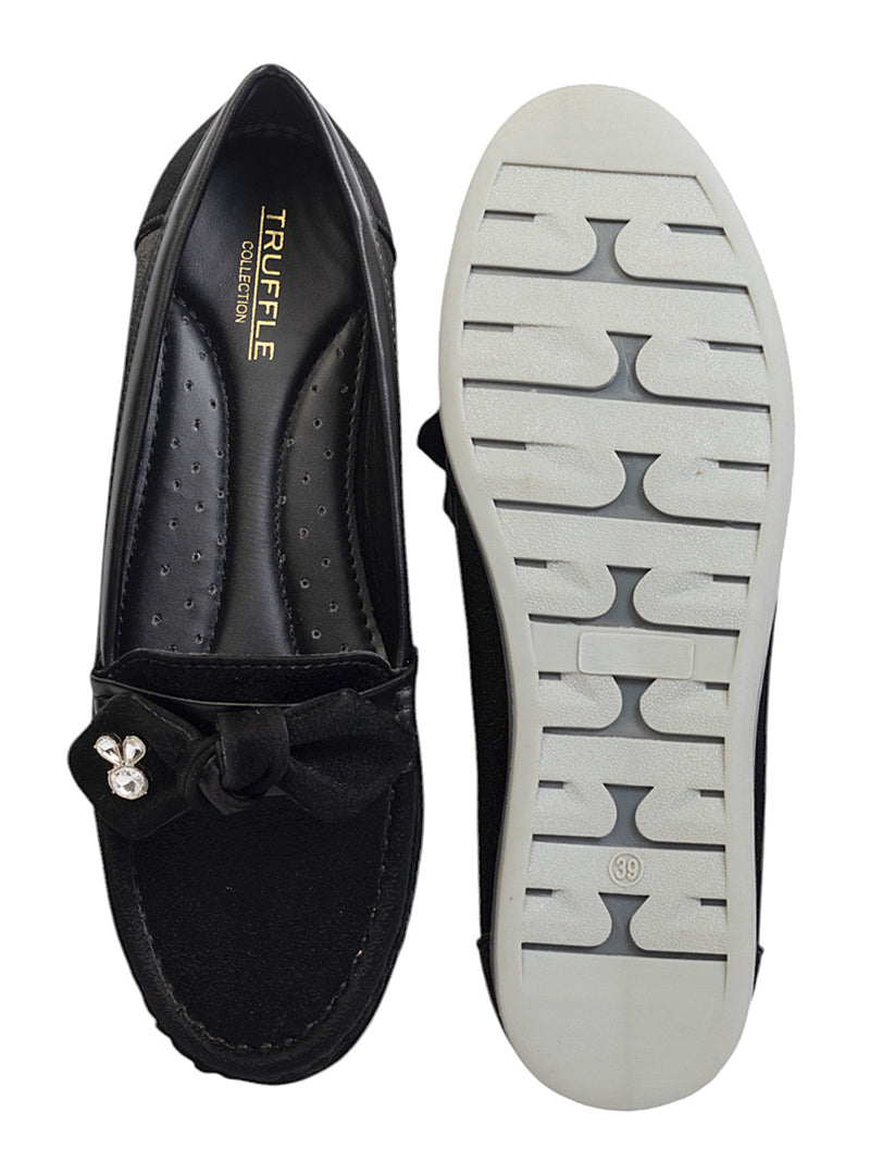 Black Synthetic Leather Stylish Loafers (TC-MD-2403-BLK)