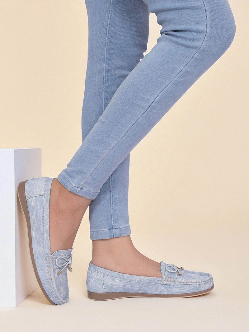 Light Denim Blue Canvas Stylish Loafers (TC-MD-2405-LDBLU)